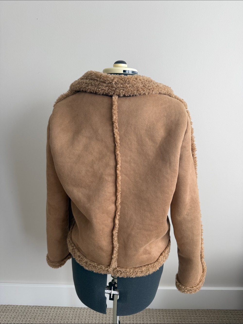 American Threads Faux Shearling Coat in Camel Brown - Picture 4 of 5